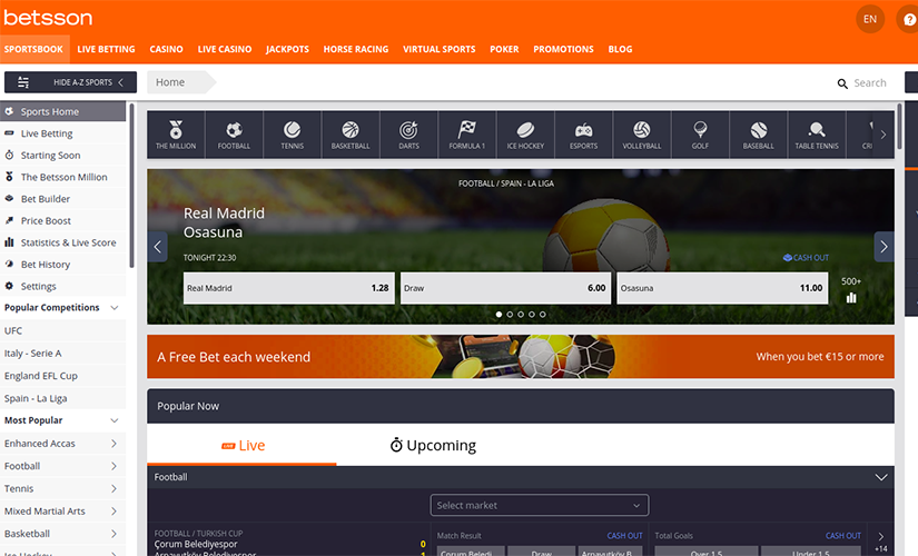 Betsson screenshot